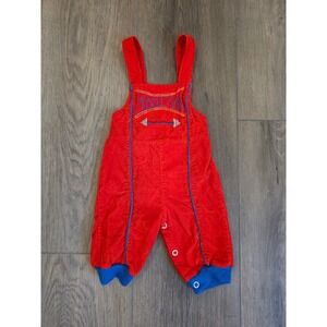 Vintage 1972 Corduroy Infant Size Newborn 100% Cotton Muscle Man Overalls